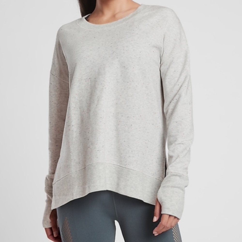 Athleta Multi Nep Long Sleeve Balance Pullover Sweatshirt